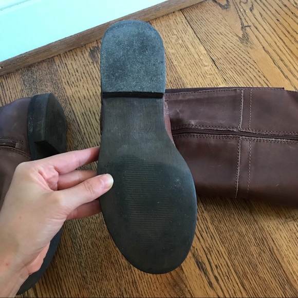 Marc Fisher Leather Riding Boots with Brass Buckle - Picture 11 of 12